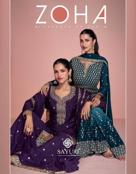 Zoha By Sayuri Chinon Silk Designer Salwar Kameez Wholesale Market In Surat